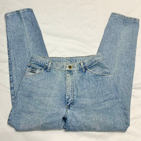VTG 80s 90s Wrangler For Women High Waisted Mom Jeans Light Wash Blue Denim - Picture 9 of 9